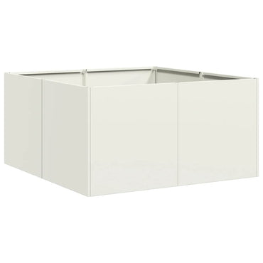 vidaXL Pflanzkübel Weiß 80x80x40 cm Kaltgewalzter Stahl