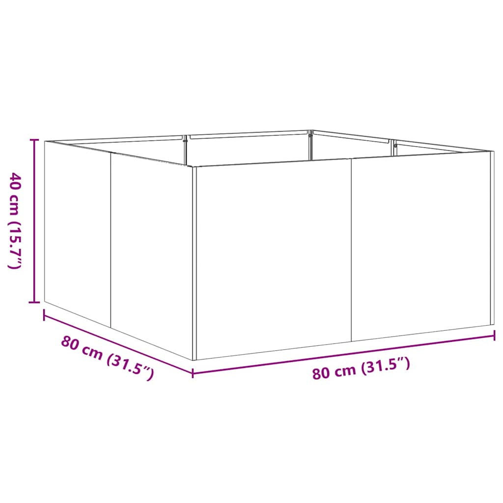 vidaXL Pflanzkübel Weiß 80x80x40 cm Kaltgewalzter Stahl