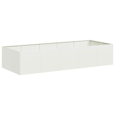 vidaXL Pflanzgefäß Weiß 200x80x40 cm Stahl