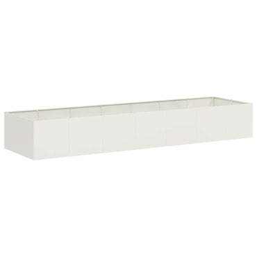 vidaXL Pflanzgefäß Weiß 280x80x40 cm Stahl