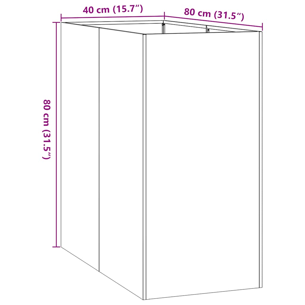 vidaXL Pflanzkübel Rostig 40x80x80 cm Wetterfester Stahl
