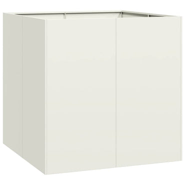 vidaXL Pflanzgefäß Weiß 80x80x80 cm Stahl