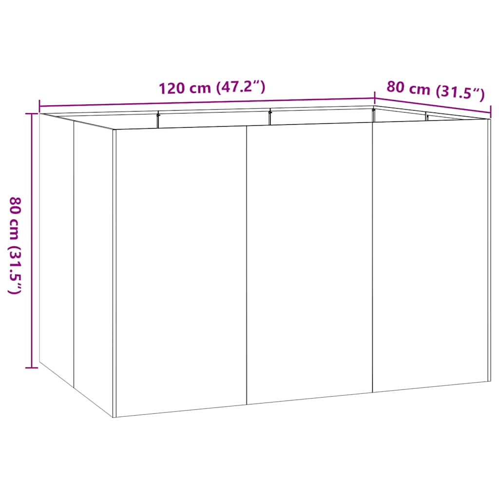 vidaXL Jardinière Blanc 120x80x80 cm Acier