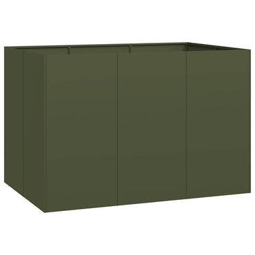 vidaXL Pflanzgefäß Olivgrün 120x80x80 cm Stahl