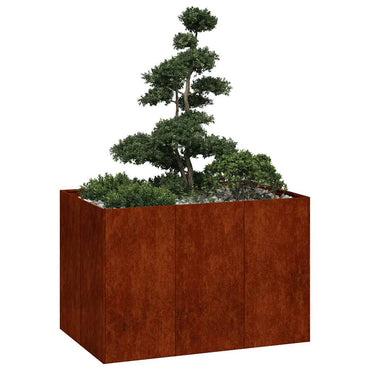 vidaXL Pflanzkübel Rostig 120x80x80 cm Wetterfester Stahl