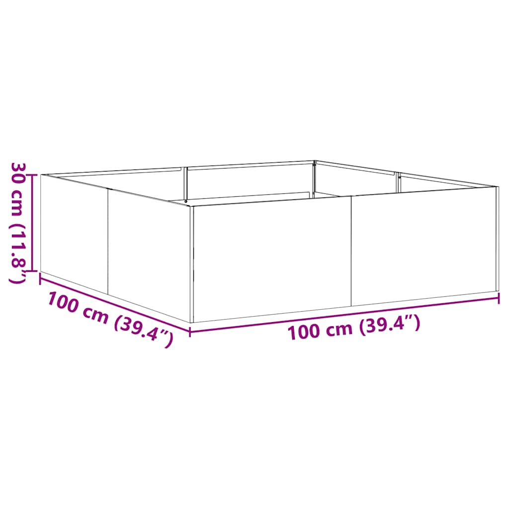 vidaXL Pflanzkübel Weiß 100x100x30 cm Stahl