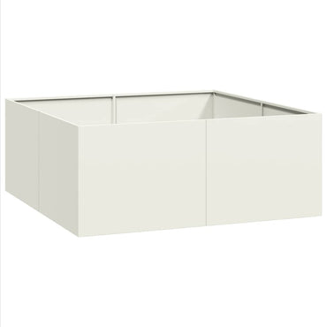 vidaXL Pflanzgefäß Weiß 100x100x40 cm Stahl