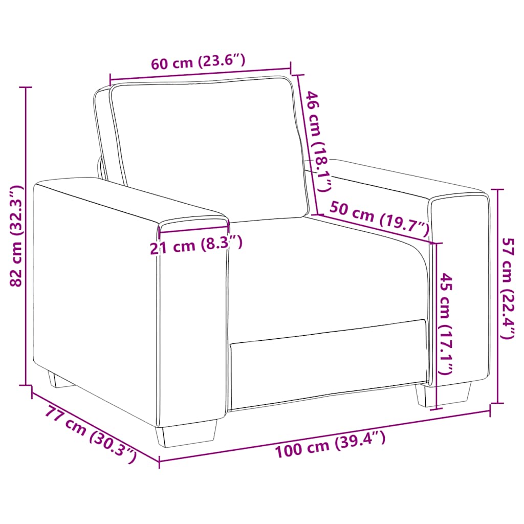 3-teiliges Sofa-Set mit Kissen, brauner Stoff