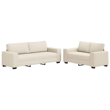 vidaXL Sofa 2 pcs Beige 221 x 80 x 82 cm Leinenmischgewebe