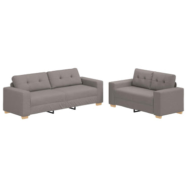 vidaXL Sofa 2 pcs Taupe Leinenmischgewebe