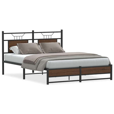 vidaXL Cadre de lit sans matelas chêne marron 140x190 cm Aggloméré