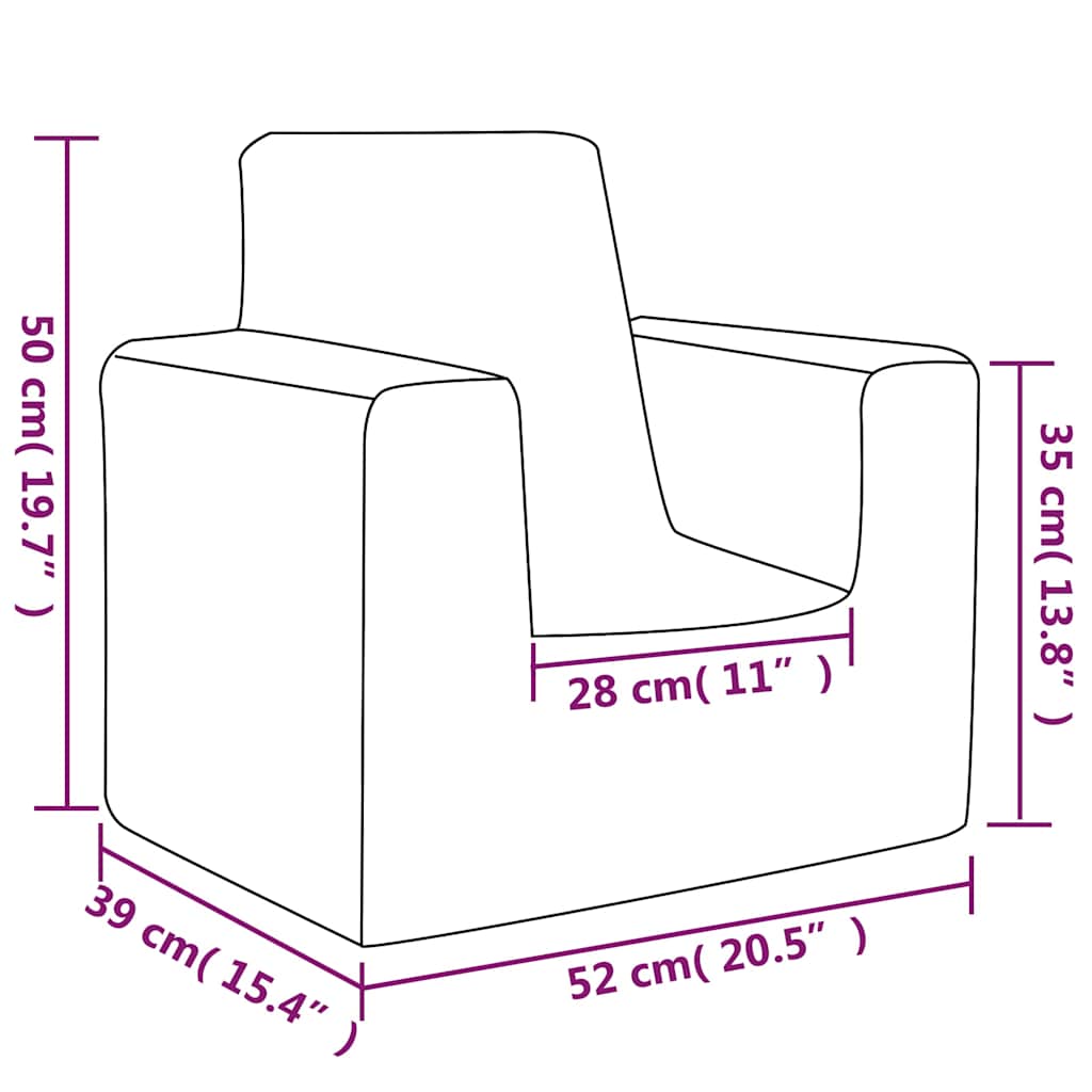 vidaXL Kindersofa Creme Weich Plüsch