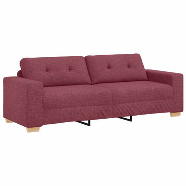 vidaXL 3-Sitzer-Sofa mit Kissen Weinrot Stoff