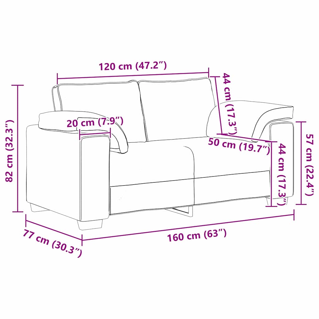 vidaXL Sofa Schwarz 160 x 80 x 82 cm Stoff
