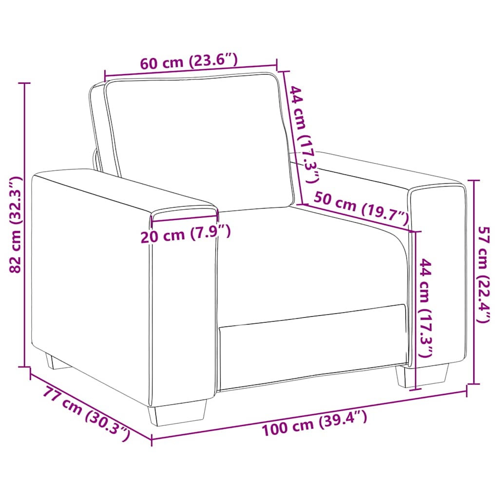 vidaXL Sessel Gelb 100x77x82 cm Samt