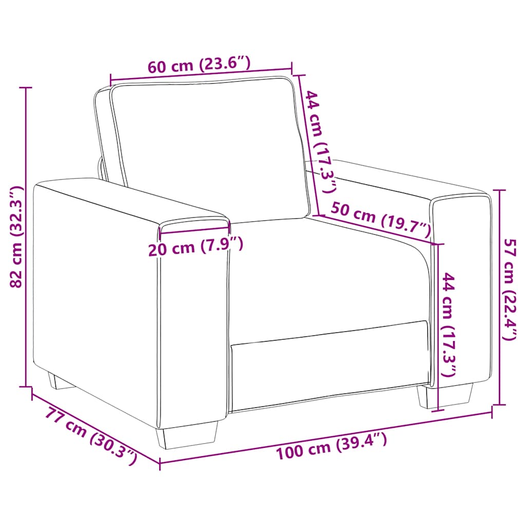 vidaXL Sessel Braun 100x77x82 cm Samt