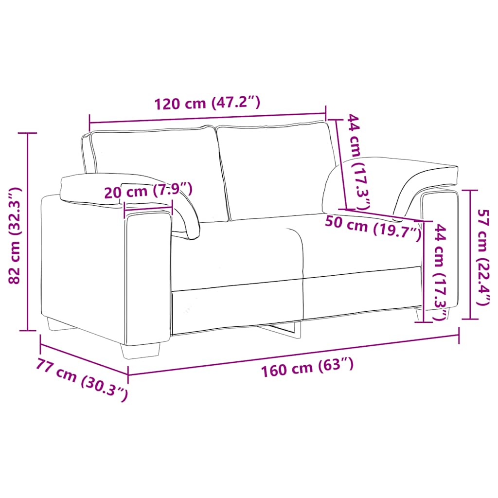 vidaXL Zweisitzer-Sofa Gelb 160x77x82 cm Samt