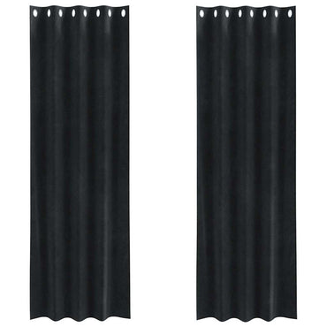 vidaXL Verdunkelungsvorhänge 2 pcs Schwarz 140 x 260 cm Samt