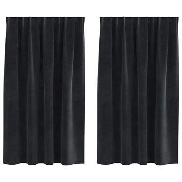 vidaXL Verdunkelungsvorhänge 2 pcs Schwarz 140 x 140 cm Samt