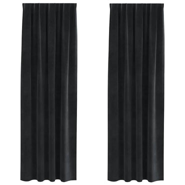 vidaXL Verdunkelungsvorhänge 2 pcs Schwarz 140 x 245 cm Samt