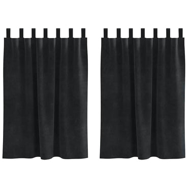 vidaXL Verdunkelungsvorhänge 2 pcs Schwarz 140 x 140 cm Samt