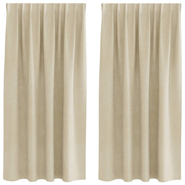 vidaXL Verdunkelungsvorhänge 2 pcs Creme 140 x 175 cm Samt