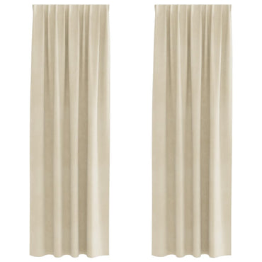 vidaXL Verdunkelungsvorhänge 2 pcs Creme 140 x 245 cm Samt
