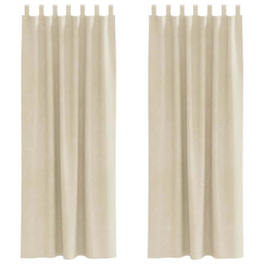 vidaXL Verdunkelungsvorhänge 2 pcs Creme 140 x 260 cm Samt