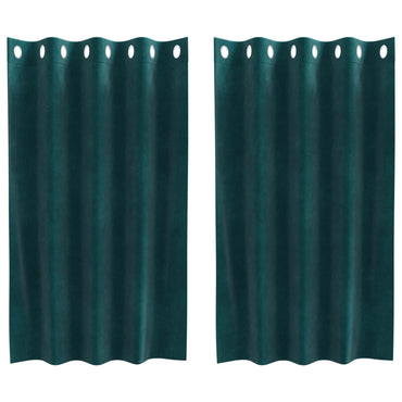 vidaXL Verdunkelungsvorhänge 2 pcs Dunkelgrün 140 x 140 cm Samt