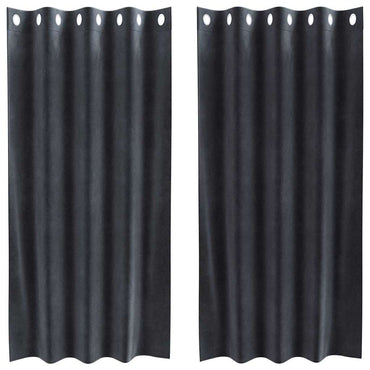 vidaXL Verdunkelungsvorhänge 2 pcs Dunkelgrau 140 x 175 cm Samt