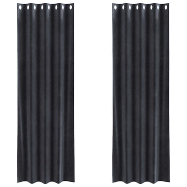vidaXL Verdunkelungsvorhänge 2 pcs Dunkelgrau 140 x 245 cm Samt