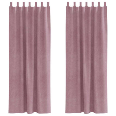 vidaXL Verdunkelungsvorhänge 2 pcs Dunkelrosa 140 x 225 cm Samt