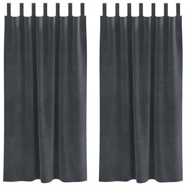 vidaXL Verdunkelungsvorhänge 2 pcs Hellgrau 140 x 175 cm Samt