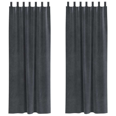 vidaXL Verdunkelungsvorhänge 2 pcs Hellgrau 140 x 225 cm Samt