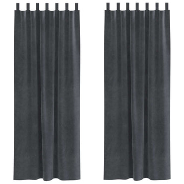 vidaXL Verdunkelungsvorhänge 2 pcs Hellgrau 140 x 260 cm Samt