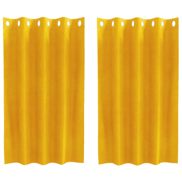 vidaXL Verdunkelungsvorhänge 2 pcs Senfgelb 140 x 140 cm Samt
