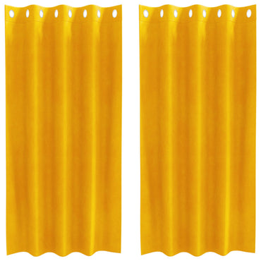 vidaXL Verdunkelungsvorhänge 2 pcs Senfgelb 140 x 175 cm Samt