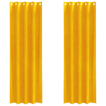 vidaXL Verdunkelungsvorhänge 2 pcs Senfgelb 140 x 245 cm Samt