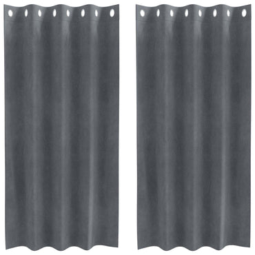 vidaXL Verdunkelungsvorhänge 2 pcs Hellgrau 140 x 175 cm Samt