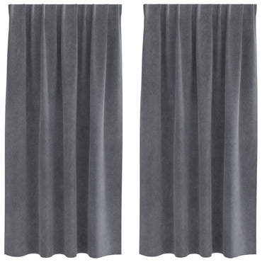 vidaXL Verdunkelungsvorhänge 2 pcs Hellgrau 140 x 175 cm Samt