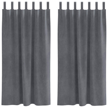 vidaXL Verdunkelungsvorhänge 2 pcs Hellgrau 140 x 175 cm Samt
