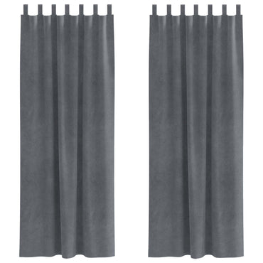 vidaXL Verdunkelungsvorhänge 2 pcs Hellgrau 140 x 225 cm Samt