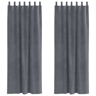 vidaXL Verdunkelungsvorhänge 2 pcs Hellgrau 140 x 245 cm Samt