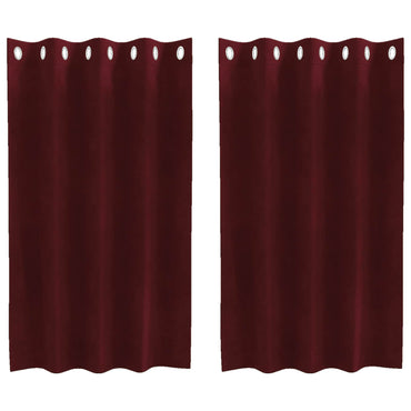vidaXL Verdunkelungsvorhänge 2 pcs Weinrot 140 x 140 cm Samt