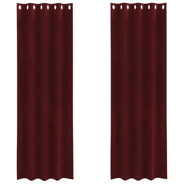 vidaXL Verdunkelungsvorhänge 2 pcs Weinrot 140 x 245 cm Samt