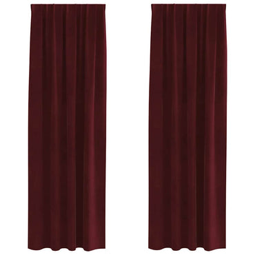 vidaXL Verdunkelungsvorhänge 2 pcs Weinrot 140 x 225 cm Samt