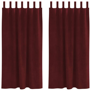 vidaXL Verdunkelungsvorhänge 2 pcs Weinrot 140 x 175 cm Samt