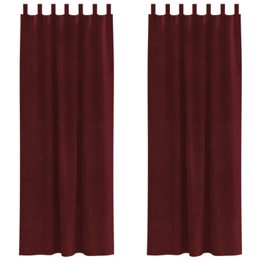 vidaXL Verdunkelungsvorhänge 2 pcs Weinrot 140 x 225 cm Samt
