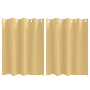 vidaXL Verdunkelungs-Vorhänge mit Ringen 2 pcs Beige 140 x 140 cm