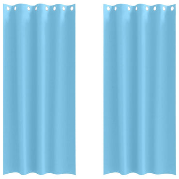 vidaXL Verdunkelungs-Vorhänge mit Ringen 2 pcs Himmelblau 225 x 140 cm